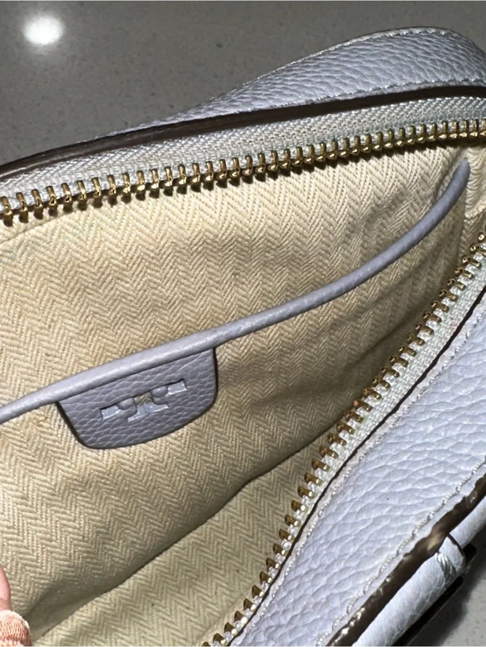Tory Burch McGraw Camera Bag • Gold Chain Tassel Cloud Blue Periwinkle Crossbody